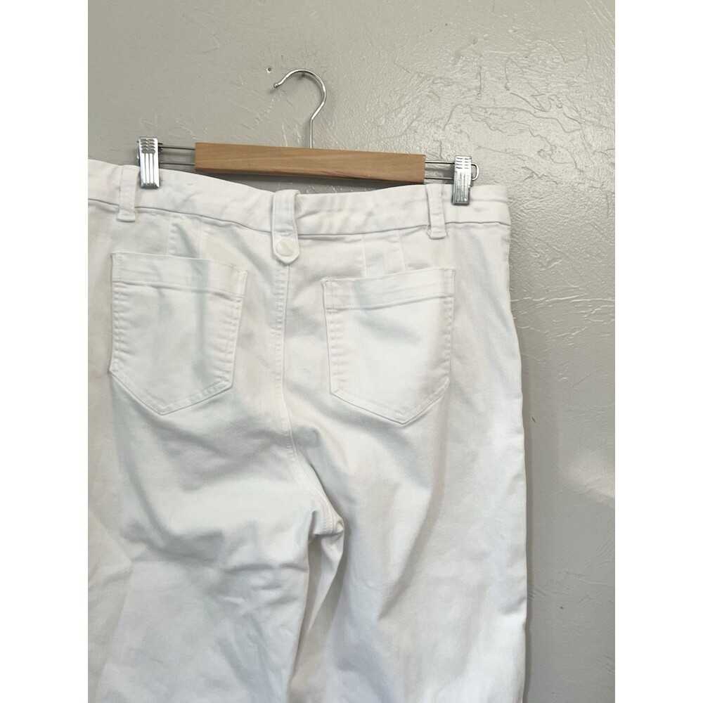 Talbots Women's Wide Leg Jeans White Size 14 Flat Front 14P Petite - Picture 4 of 8